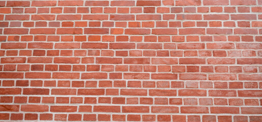 Fototapeta na wymiar Red brick wall Background of old vintage brick wall
