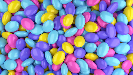 Sweet colorful candies for backgrounds, 3d render
