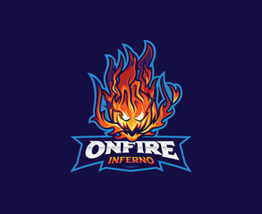 Fireball monster mascot logo design