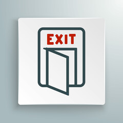 Line Fire exit icon isolated on white background. Fire emergency icon. Colorful outline concept. Vector