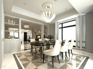 3d render of luxury house interior