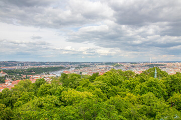 Obraz premium beautiful view of Prague city from above