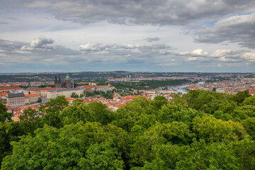 beautiful view of Prague city from above