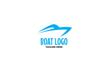 Flat blue shape jet boat logo design vector graphic symbol icon illustration creative idea