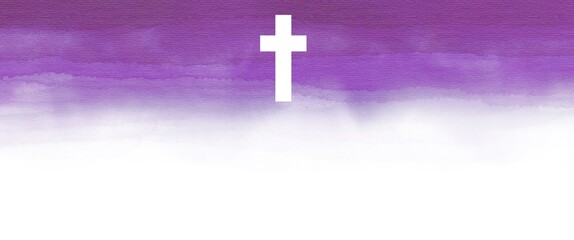 Watercolor Easter cross clipart. Floral crosses, floral frames, banner, very peri Flowe hand drawn illustration, invitation design