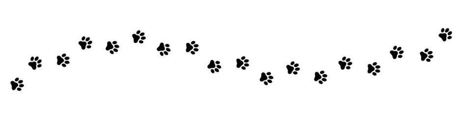 Fototapeta Paw print cat, dog, puppy pet trace. Flat style - stock vector. obraz