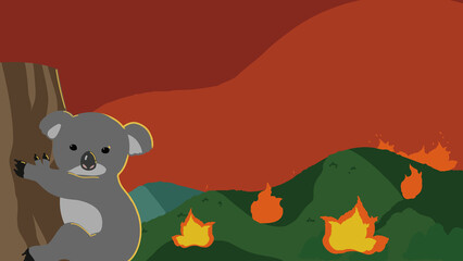 山火事とコアラ