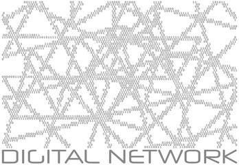 Digital communication network. Binary code lines