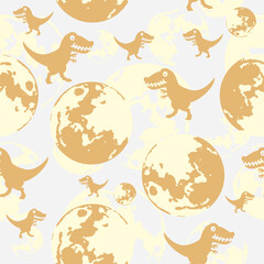 Dinosaur pattern with moon