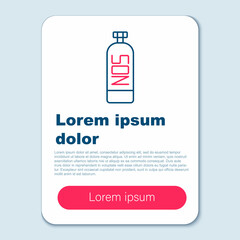 Line Nitrous oxide icon isolated on grey background. Colorful outline concept. Vector