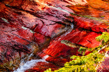 Fototapeta na wymiar Red Rock Canyon Waterton Lakes National Park Alberta Canada