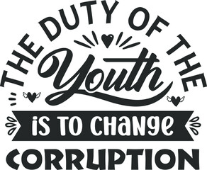 Youth day typography lettering style, Quote about friends. Happy Friendship day phrase for t-shirts, bags, posters, cards, stickers and badges.