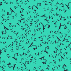 Black Table lamp icon isolated seamless pattern on green background. Vector