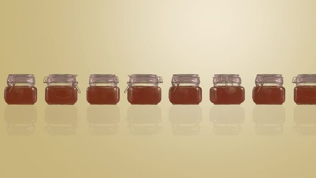 Honey Jars Lineal Arrangement 4K