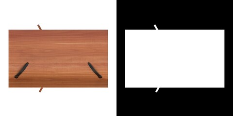 3D rendering illustration of a wooden music stand