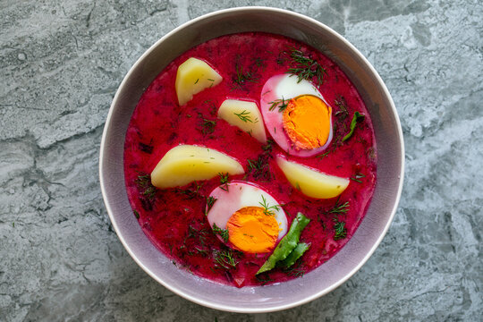 Botwinka, traditional polish soup made from young beetroots
