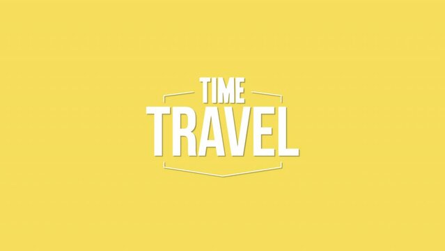 Time Travel on yellow gradient, motion promotion, summer and retro style background