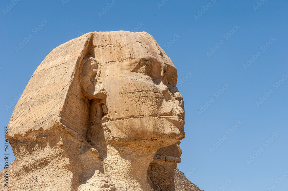 Wall mural Sphinx Head Closeup Room for a Title 