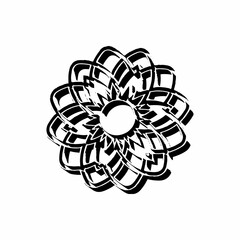 Snowflake Grunge Decor element for the designer Stamp Black shape on white background Vector illustration