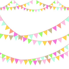 Party colorful flags. Celebration Event, Birthday, Carnival flag garlands.