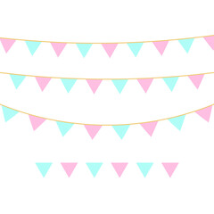 Party colorful flags. Celebration Event, Birthday, Carnival flag garlands.