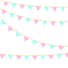 Party colorful flags. Celebration Event, Birthday, Carnival flag garlands.