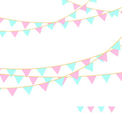 Party colorful flags. Celebration Event, Birthday, Carnival flag garlands.