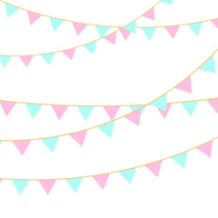 Party colorful flags. Celebration Event, Birthday, Carnival flag garlands.