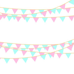 Party colorful flags. Celebration Event, Birthday, Carnival flag garlands.