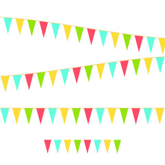 Party colorful flags. Celebration Event, Birthday, Carnival flag garlands.