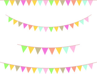 Party colorful flags. Celebration Event, Birthday, Carnival flag garlands.