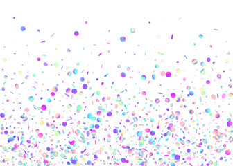 Birthday Confetti. Surreal Foil. Pink Disco Effect. Kaleidoscope Sparkles. Retro Design. Falling Glitter. Laser Celebrate Template. Digital Art. Purple Birthday Confetti