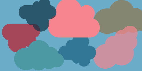 colorful seamless clouds illustration