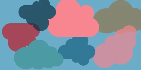 Meubelstickers colorful seamless clouds illustration © Christopherab