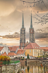 Obraz premium Tumski island in Wroclaw