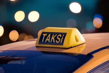 Papier Peint photo Lavable TAXI de new york commercial taxi sign in turkey