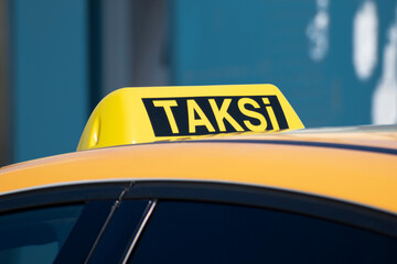 commercial taxi sign in turkey