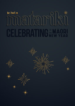 NZ Celebrating Matariki Maori New Year Black and Gold