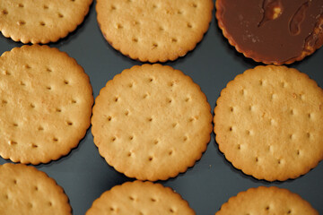 cookies on a black plate
