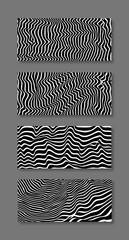 Hallucination. Optical illusion. Twisted illustration. Abstract futuristic background of stripes. Dynamic wave. Vector.	
