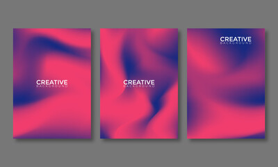 Abstract multi-color gradient vector cover illustration set. As a background for business brochures, cards, packages and posters.