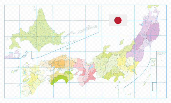 Detailed Political Map of Japan