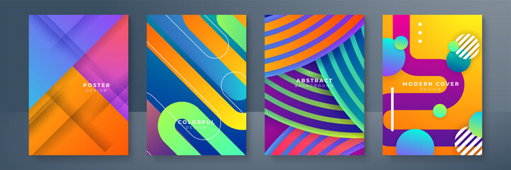 Minimal modern cover background design. Dynamic colorful gradients. Future geometric patterns. poster template vector design.