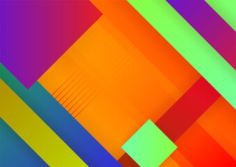 Abstract colorful orange green blue geometric background