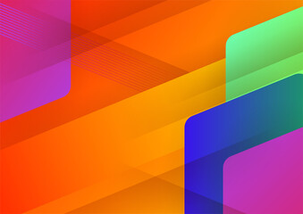 Abstract colorful orange green blue geometric background