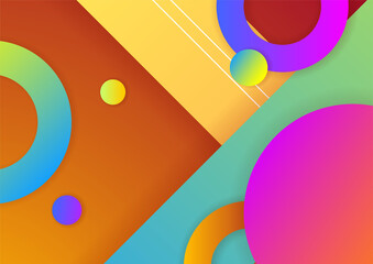 Abstract colorful orange green blue geometric background