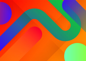 Fototapeta premium Abstract colorful orange green blue geometric background