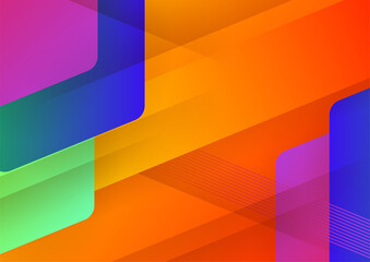 Abstract colorful orange green blue geometric background