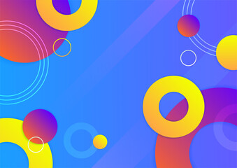 Modern 3d blue orange red green abstract background with geometric shapes. Background with abstract graphic elements for presentation background design.