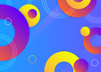 Modern 3d blue orange red green abstract background with geometric shapes. Background with abstract graphic elements for presentation background design.